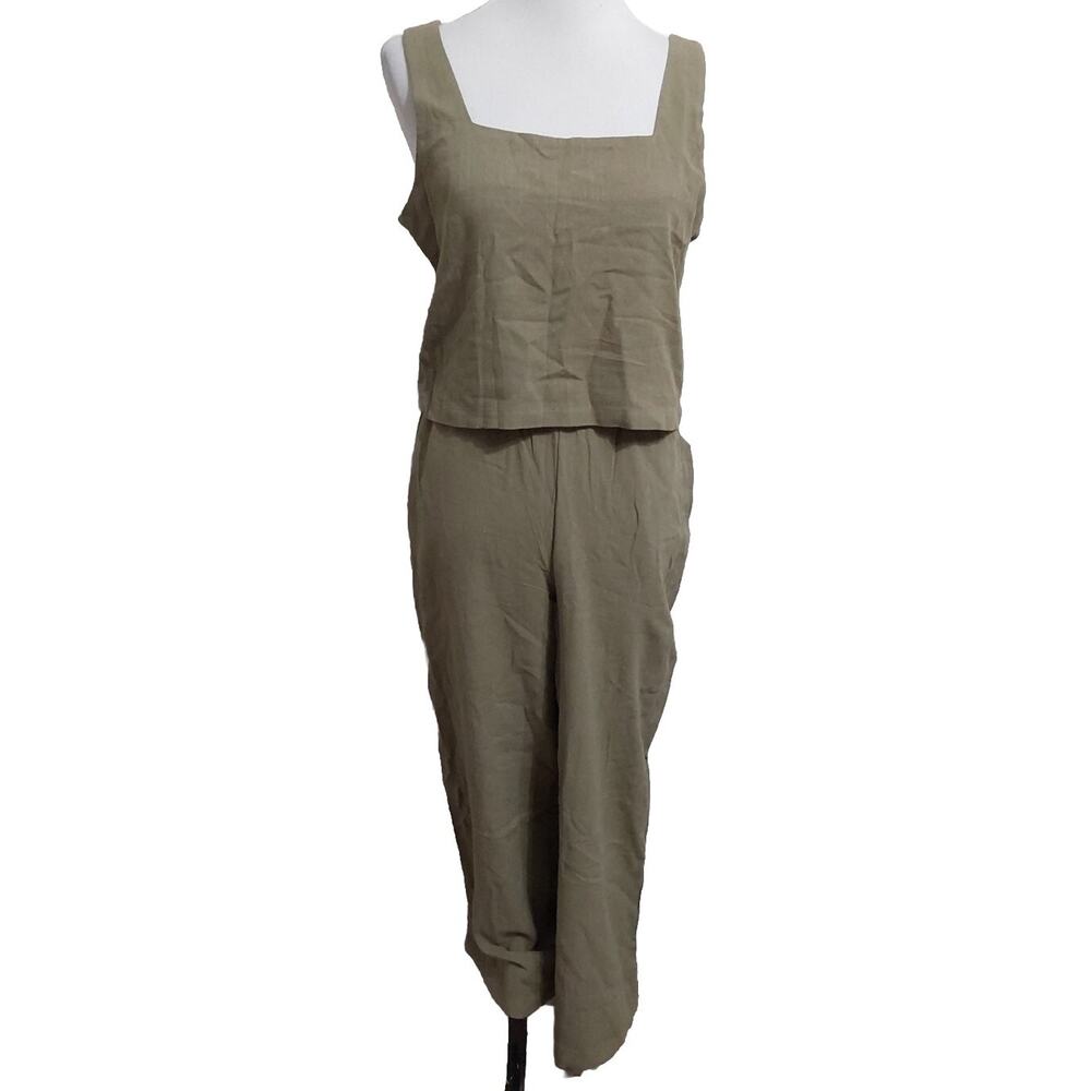 *NWT* Automet Small Olive Soft Linen Lounge Summer Pants Outfit #25y67